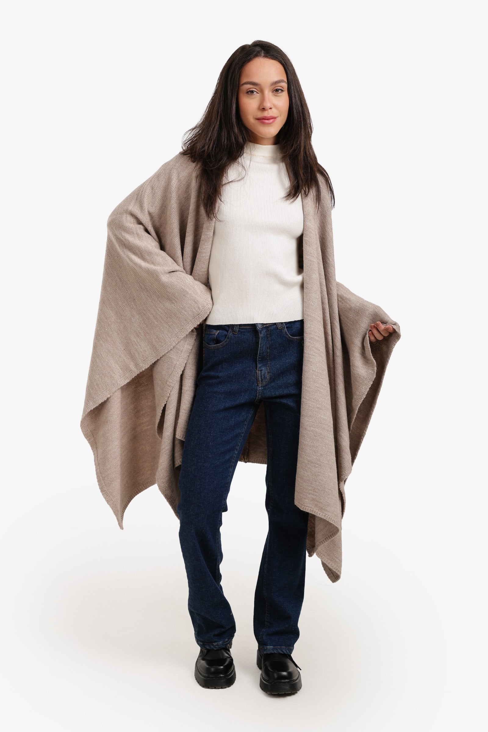 Asymmetric Knitted Poncho