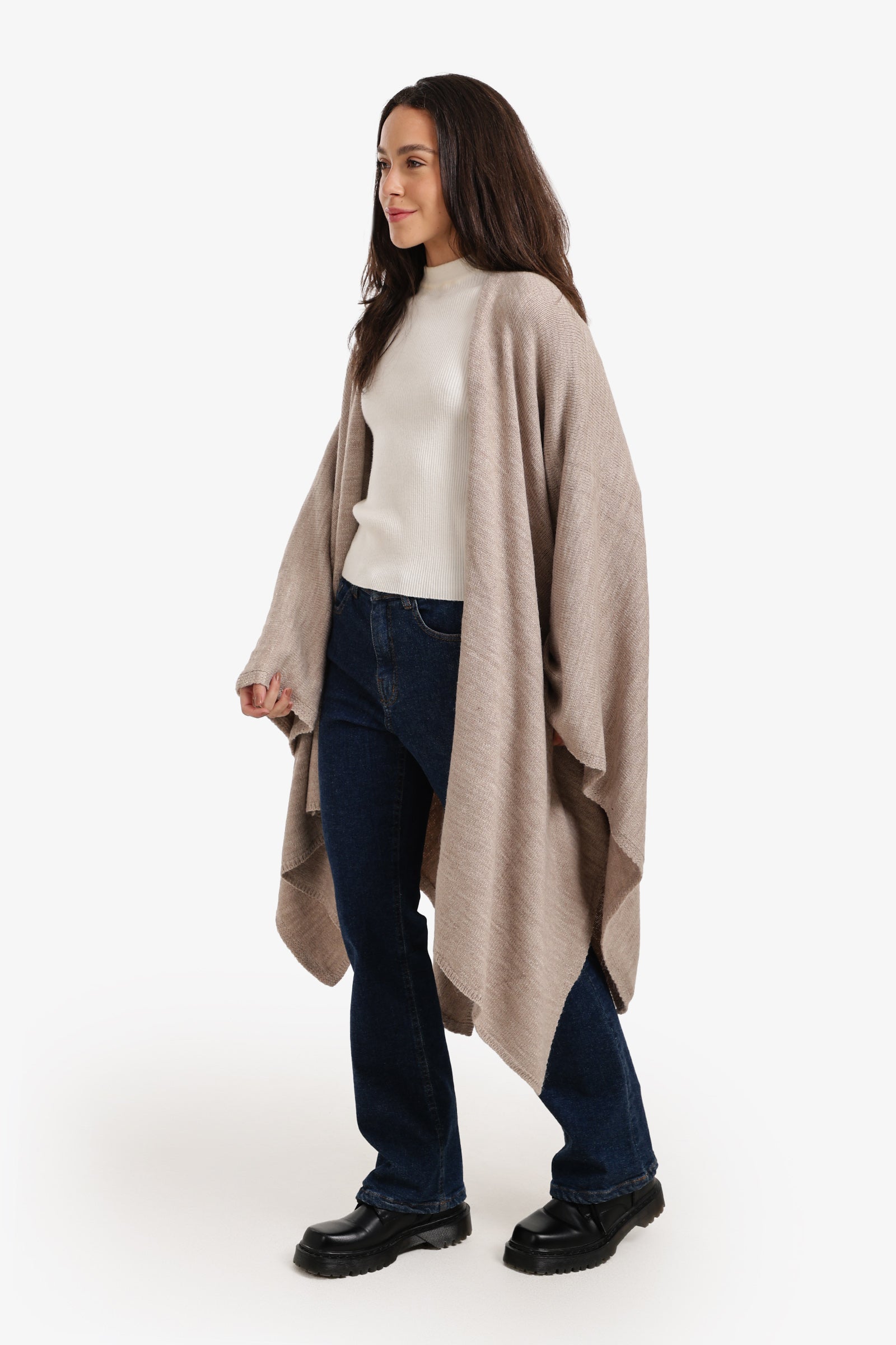 Asymmetric Knitted Poncho