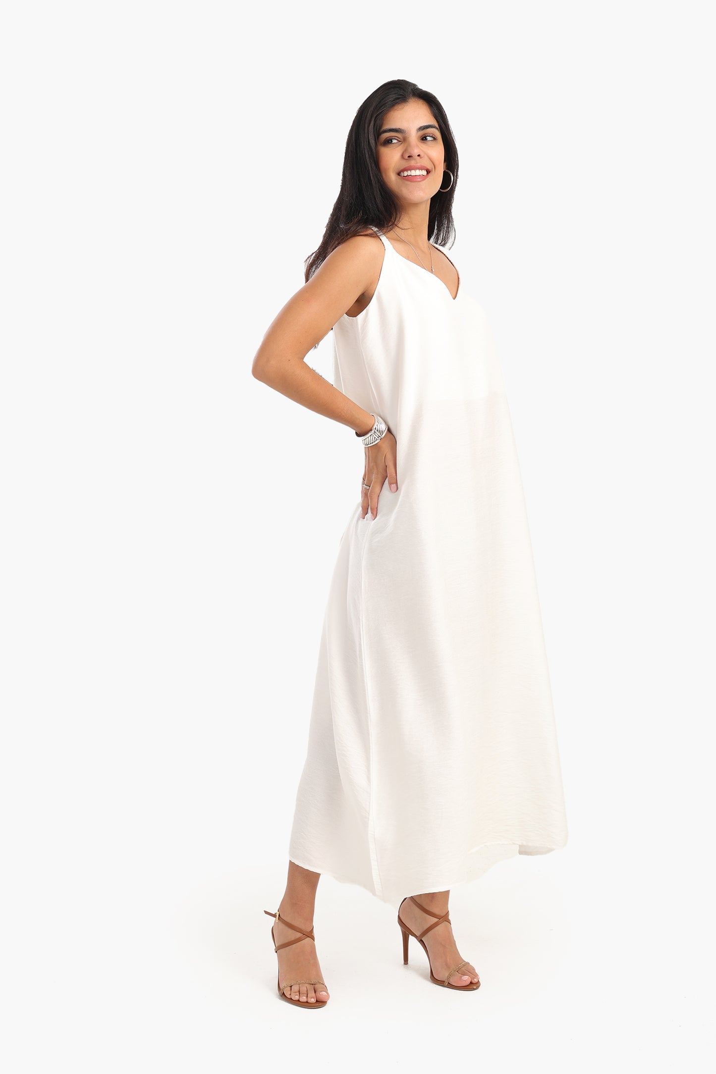 Chic V-Neck Midi Dress