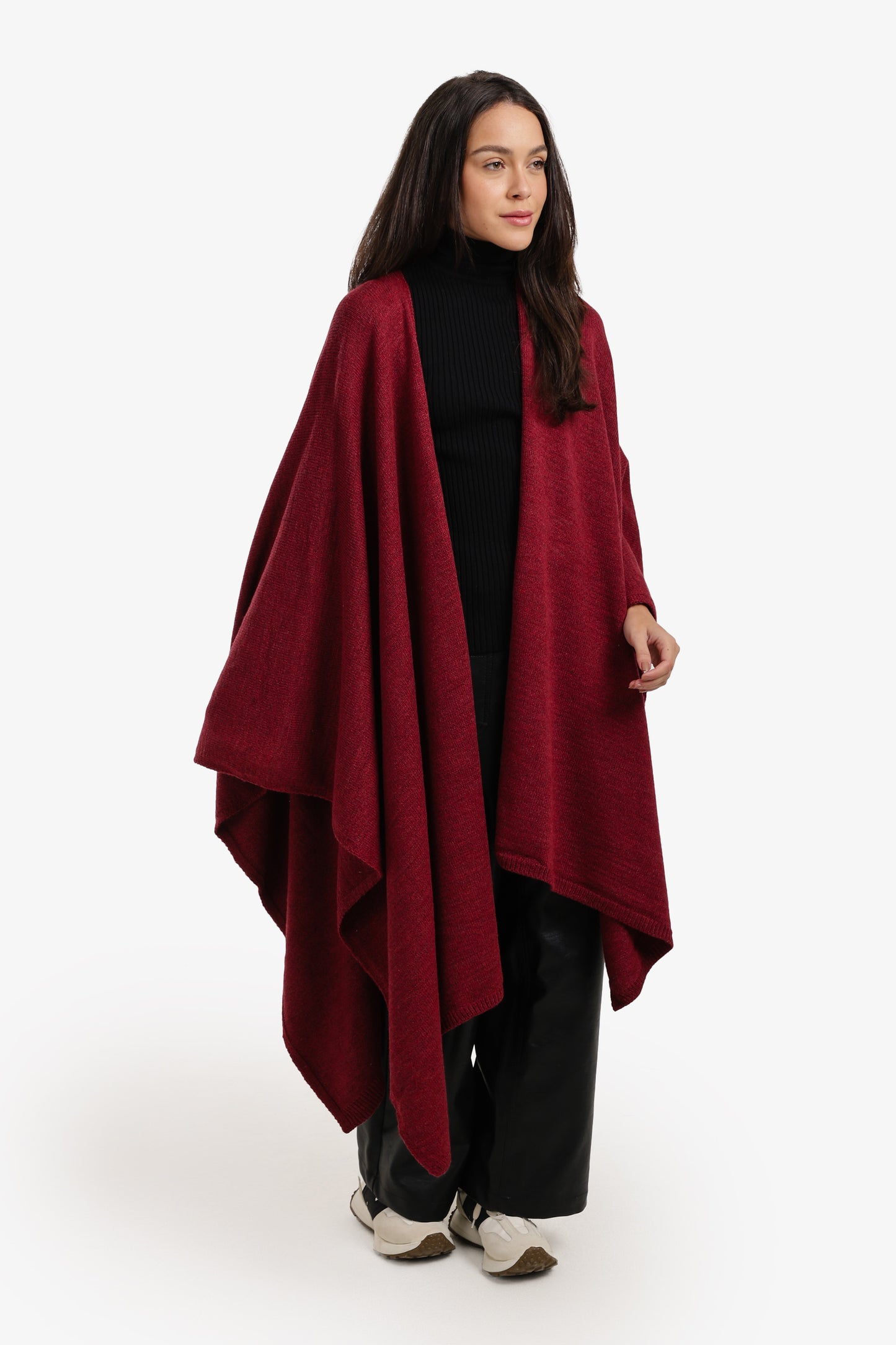 Asymmetric Knitted Poncho