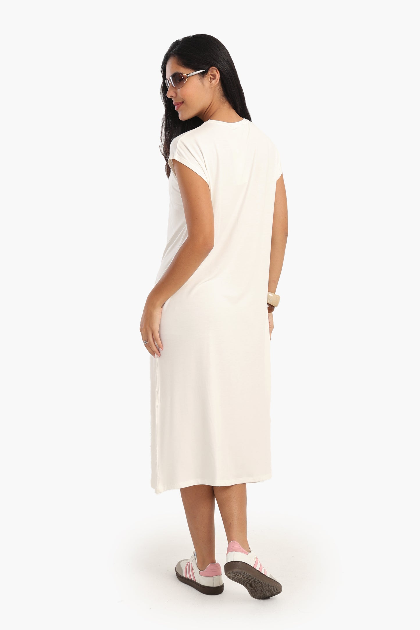 Solid Viscose Midi Dress