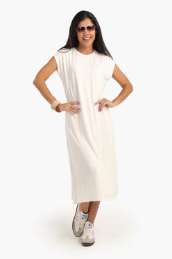 Solid Viscose Midi Dress