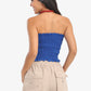 Textured Strapless Top with Frills