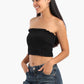 Textured Strapless Top with Frills