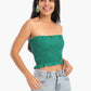 Textured Strapless Top with Frills