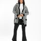 Knitted Houndstooth Pattern Cardigan