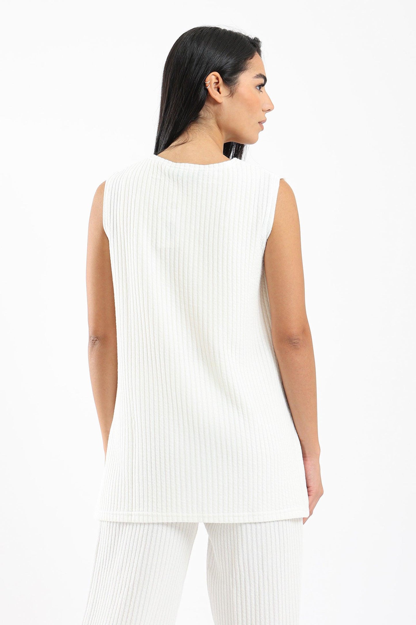 Ribbed Knitted Sleeveless Top