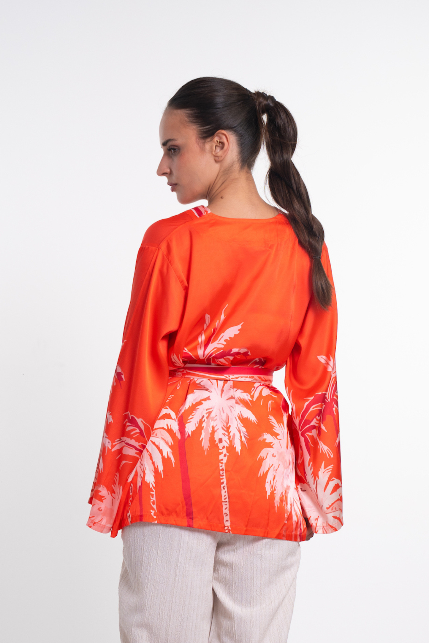 Printed Belted Kimono