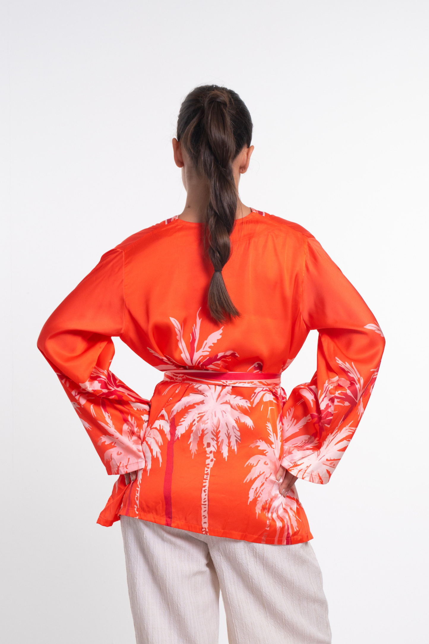 Printed Belted Kimono