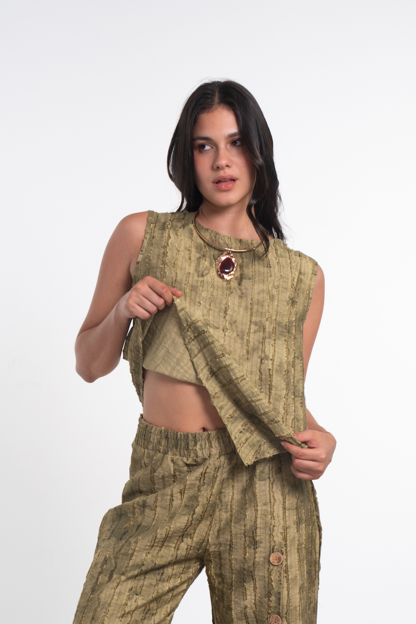 Textured Button Top