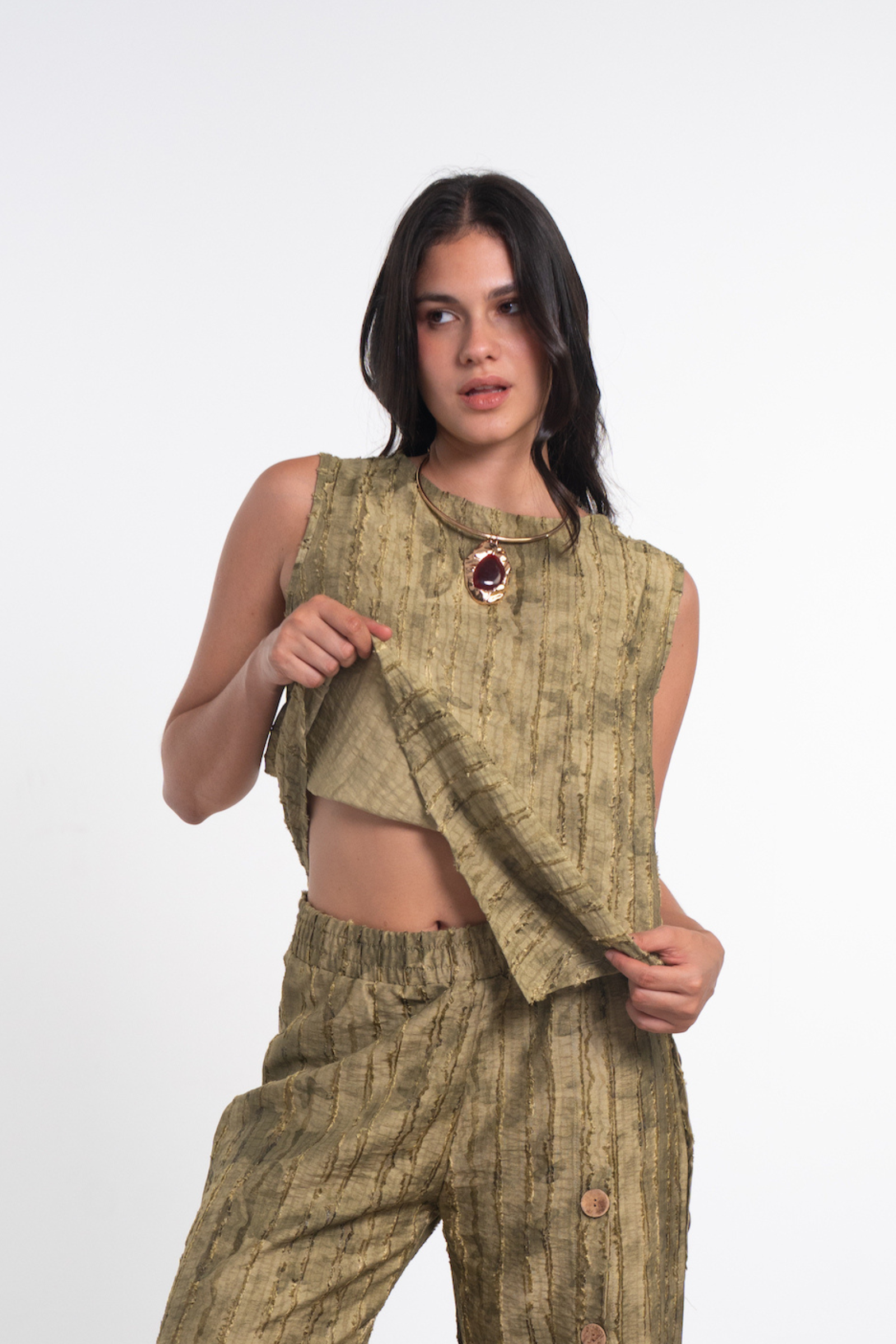 Textured Button Top
