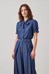 Bow Tie Ruffle Blouse