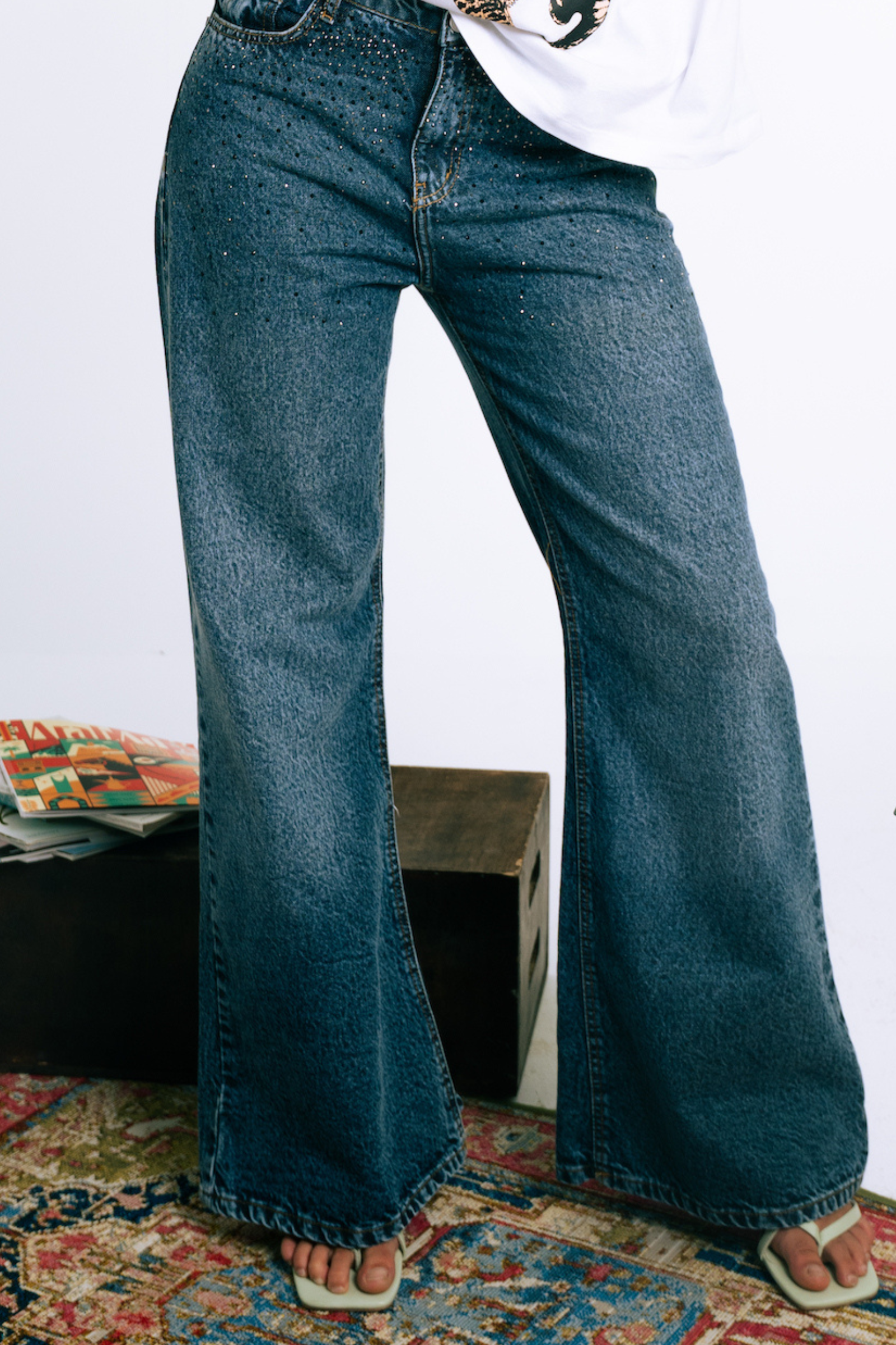 Embellished Wide Jeans