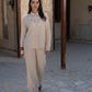 Embroidered Hem Pants