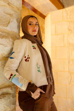 Embroidered Cropped Cardigan
