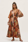 Patchwork Print Maxi Dress