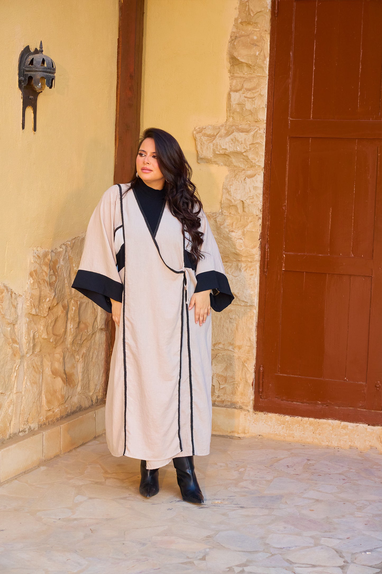 Contrast Panels Kimono