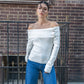 Off-Shoulder Ribbed Pullover