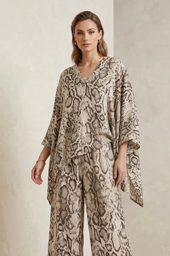 Relaxed Snake-Print Blouse