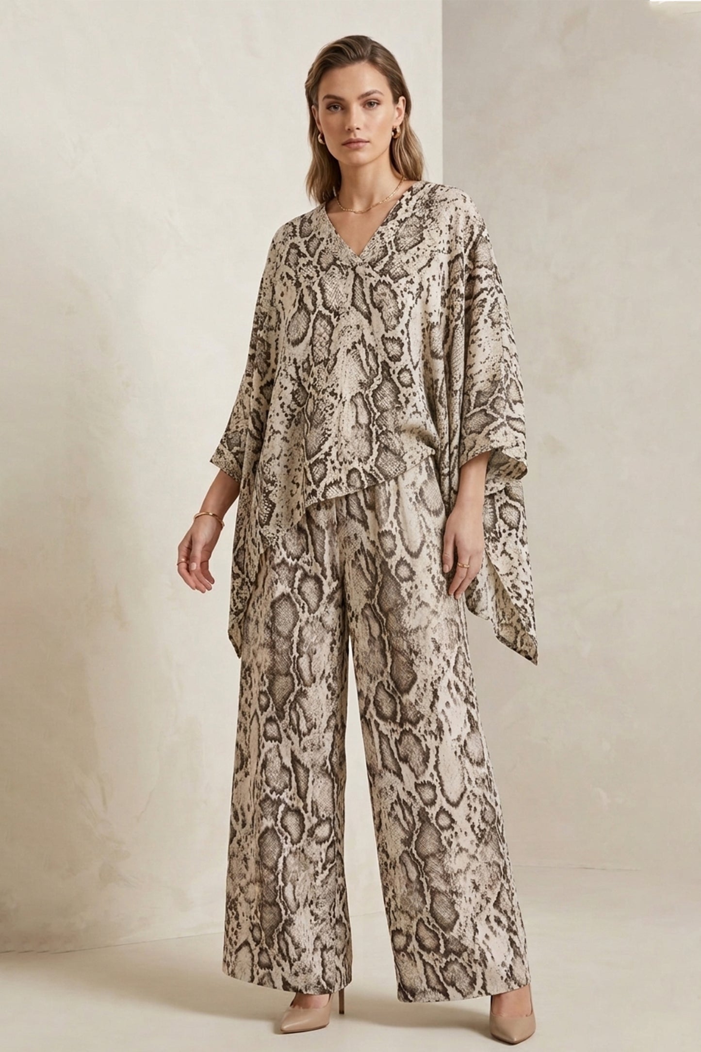 Relaxed Snake-Print Blouse