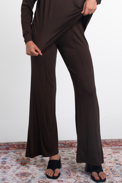 Wide Leg Viscose Front Seam Pants