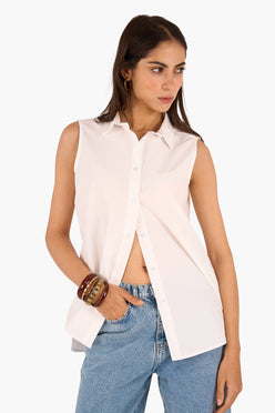 Poplin Sleeveless Shirt