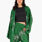 Palm Printed Green Kimono