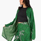 Palm Printed Green Kimono