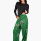 Palm Printed Green Pants