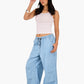Relaxed Fit Drawstring Denim Pants