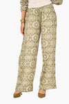 Olive Printed Tencel Pants
