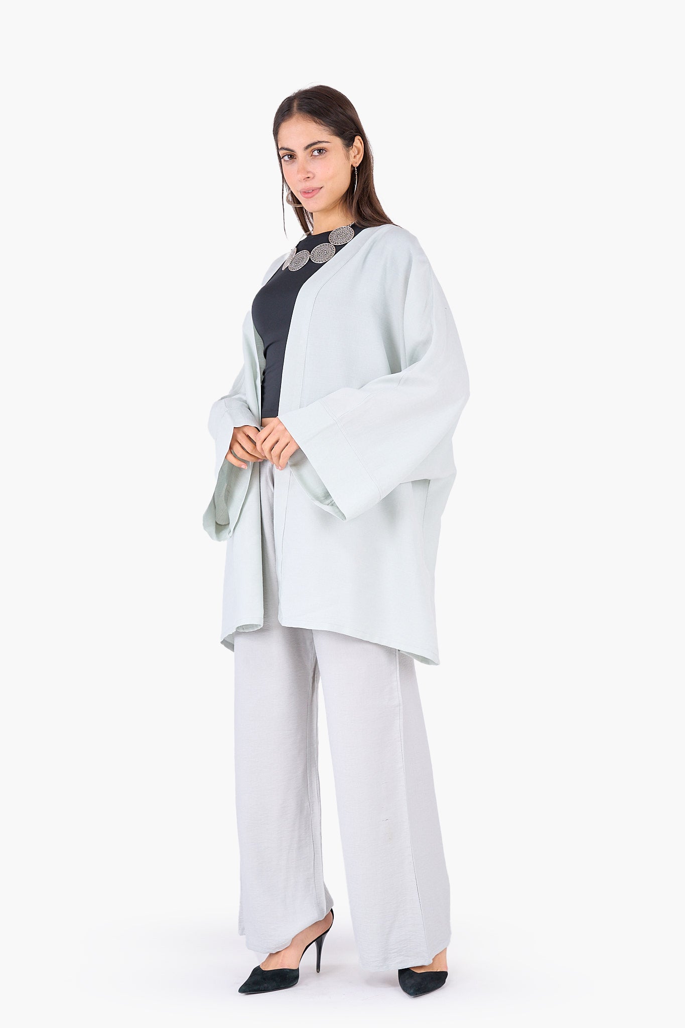 Hip Length Tencel Cardigan