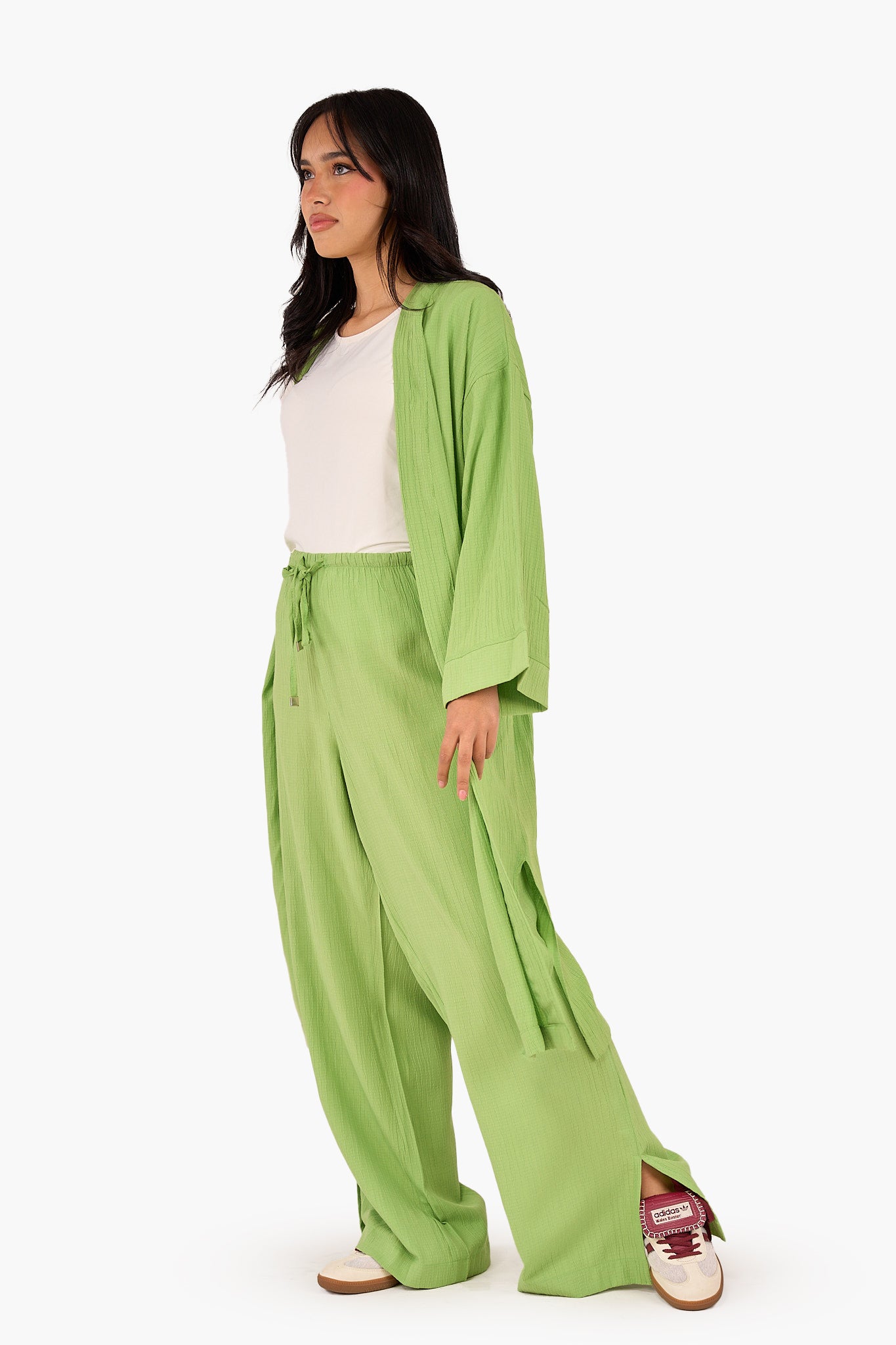 Textured Pattern Midi Kimono