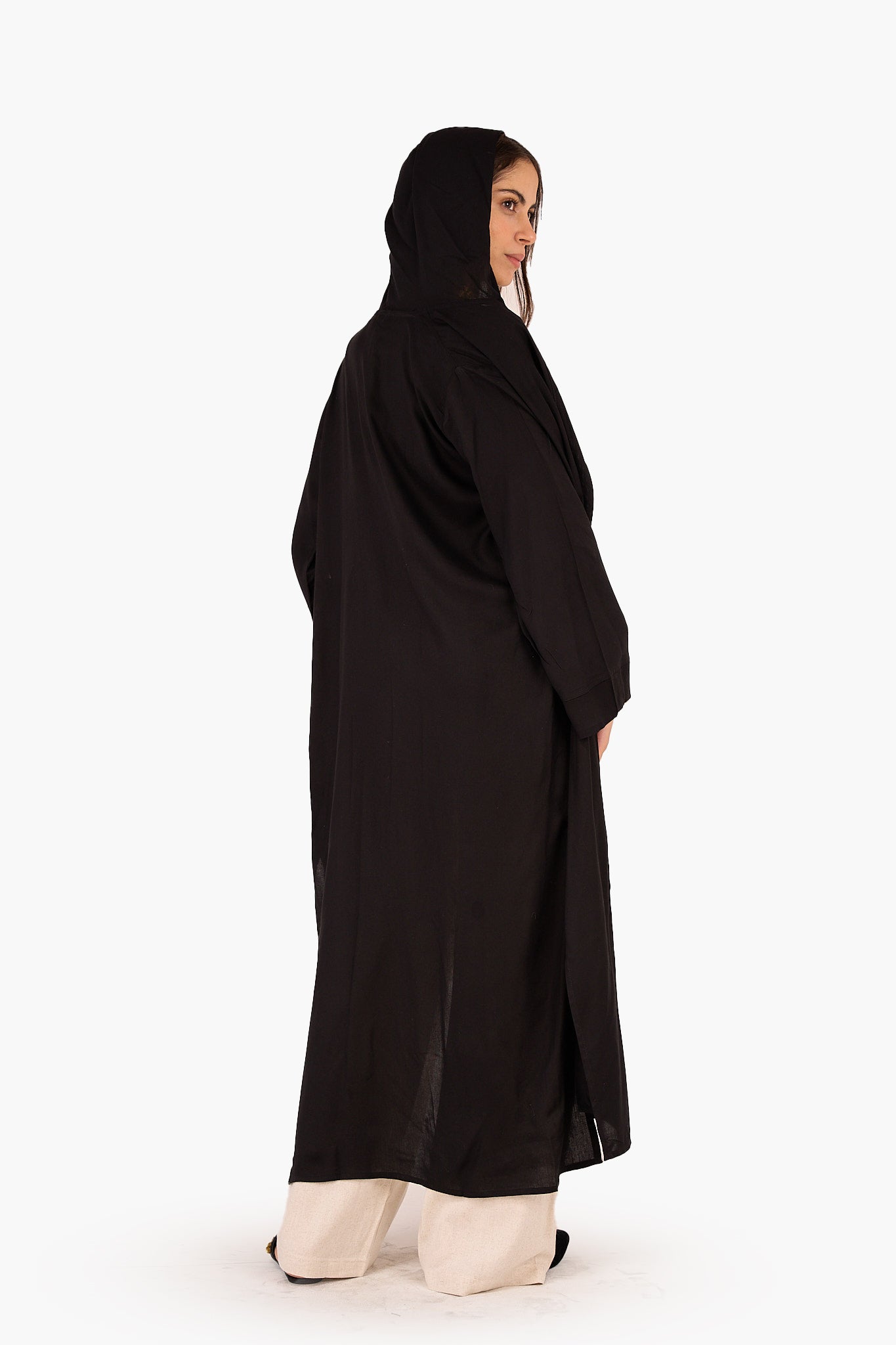 Solid Pattern Hooded Cardigan