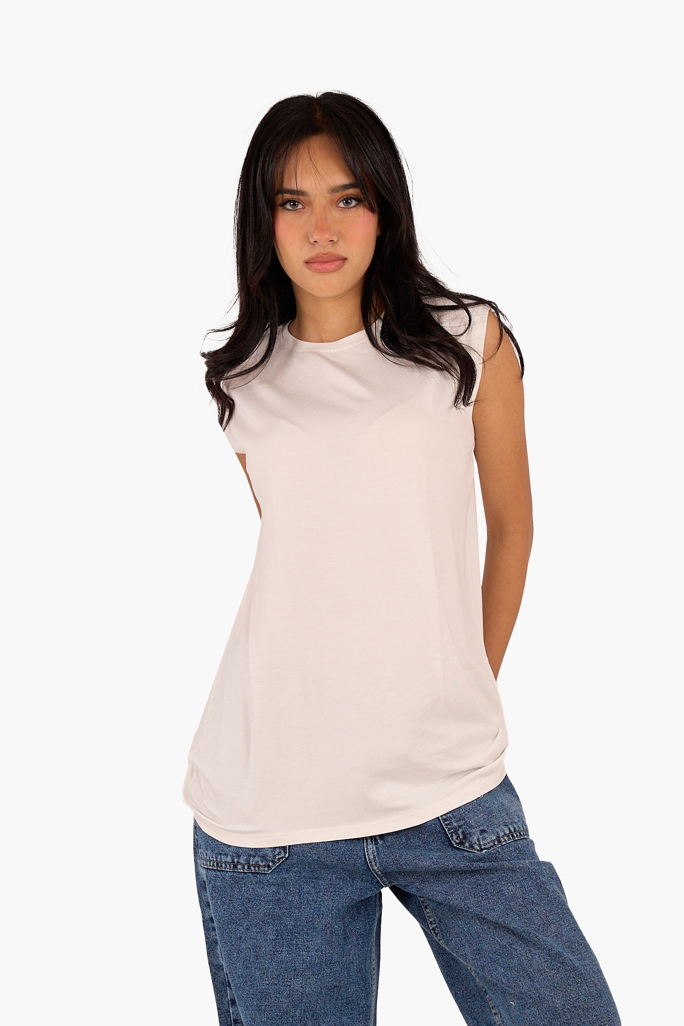 Sleeveless Viscose T-Shirt