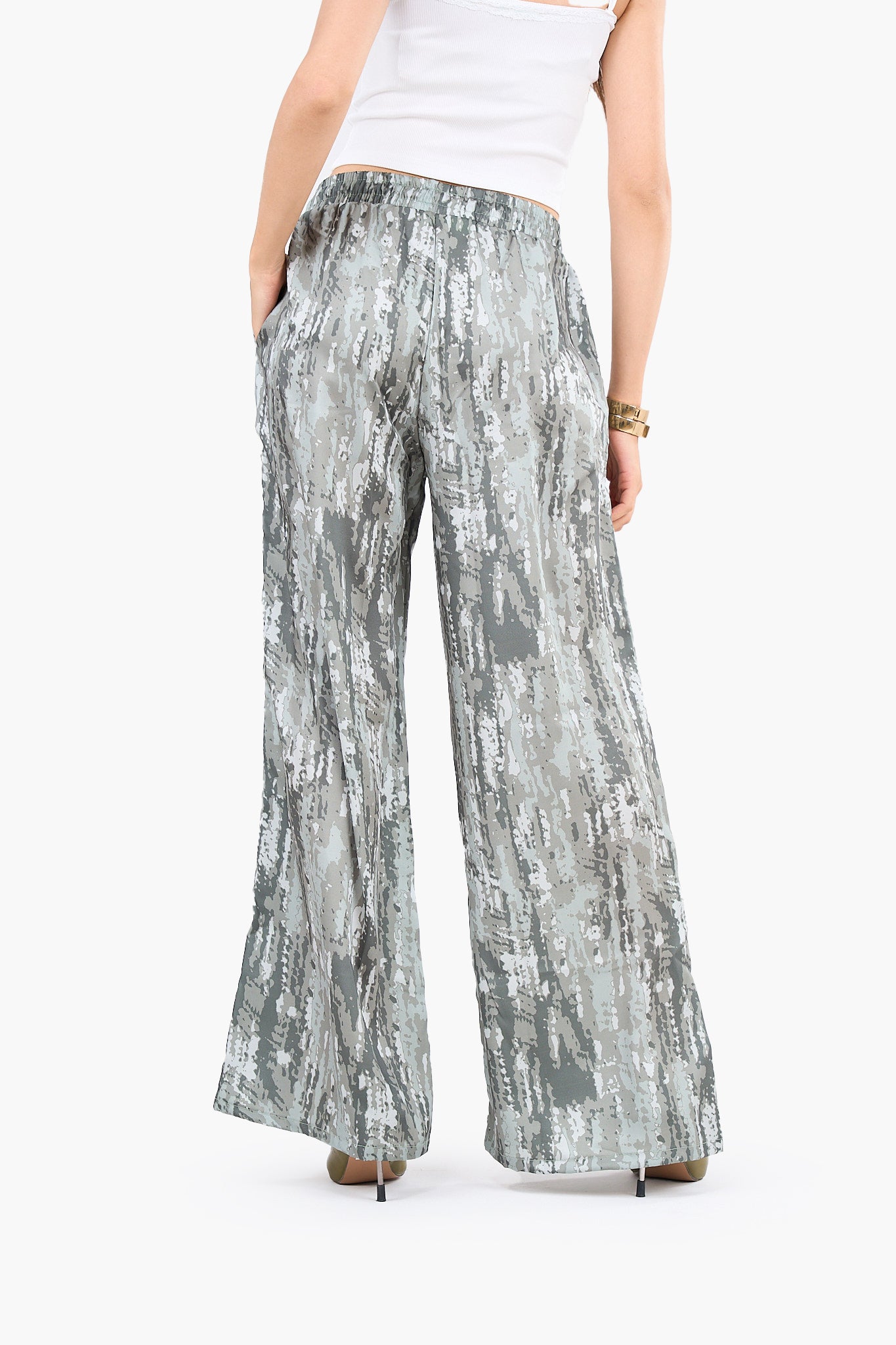 Printed Wide-Leg Pants