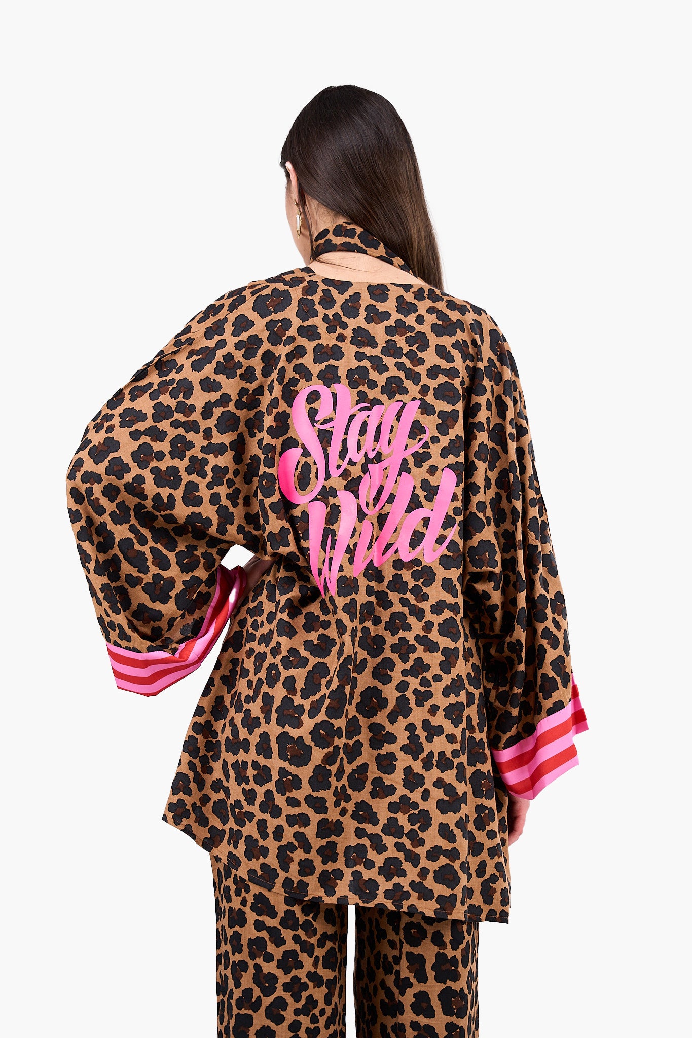Leopard Print Tencel Kimono