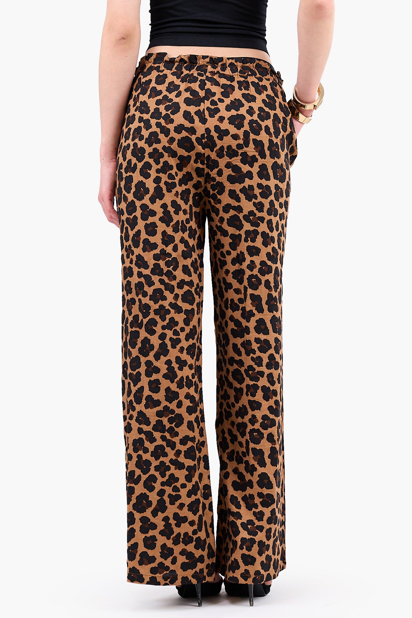 Leopard Print Tencel Pants