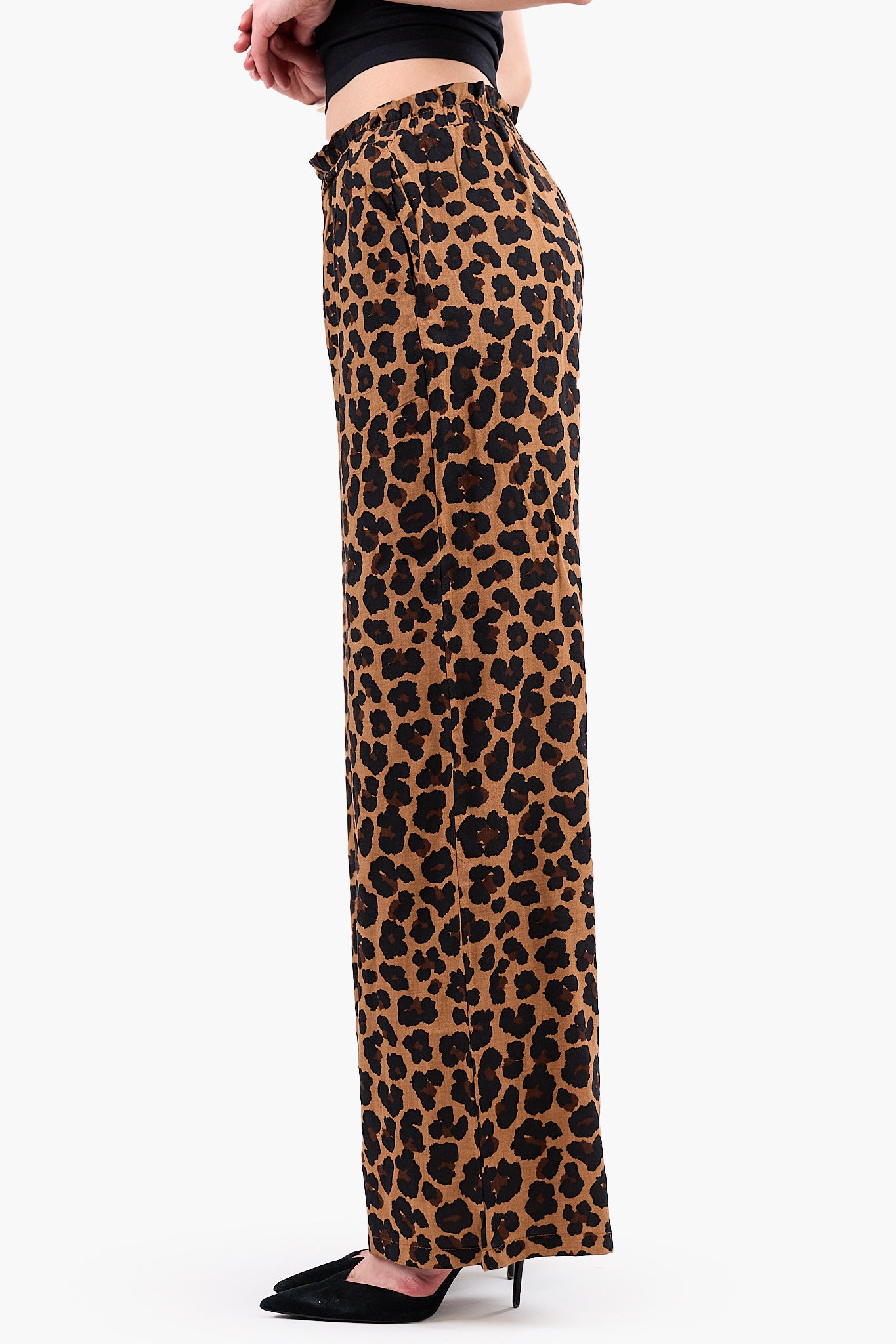 Leopard Print Tencel Pants