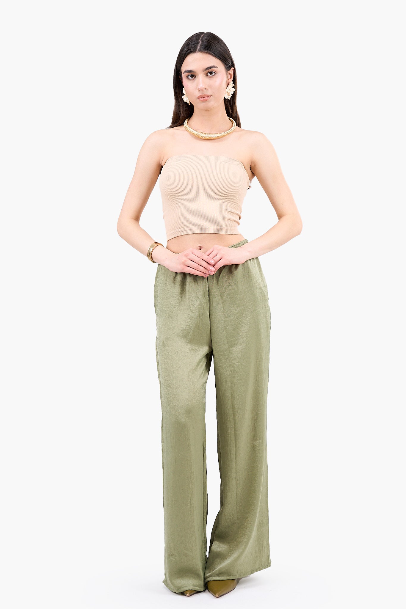 Strapless Cropped Ribbed Top