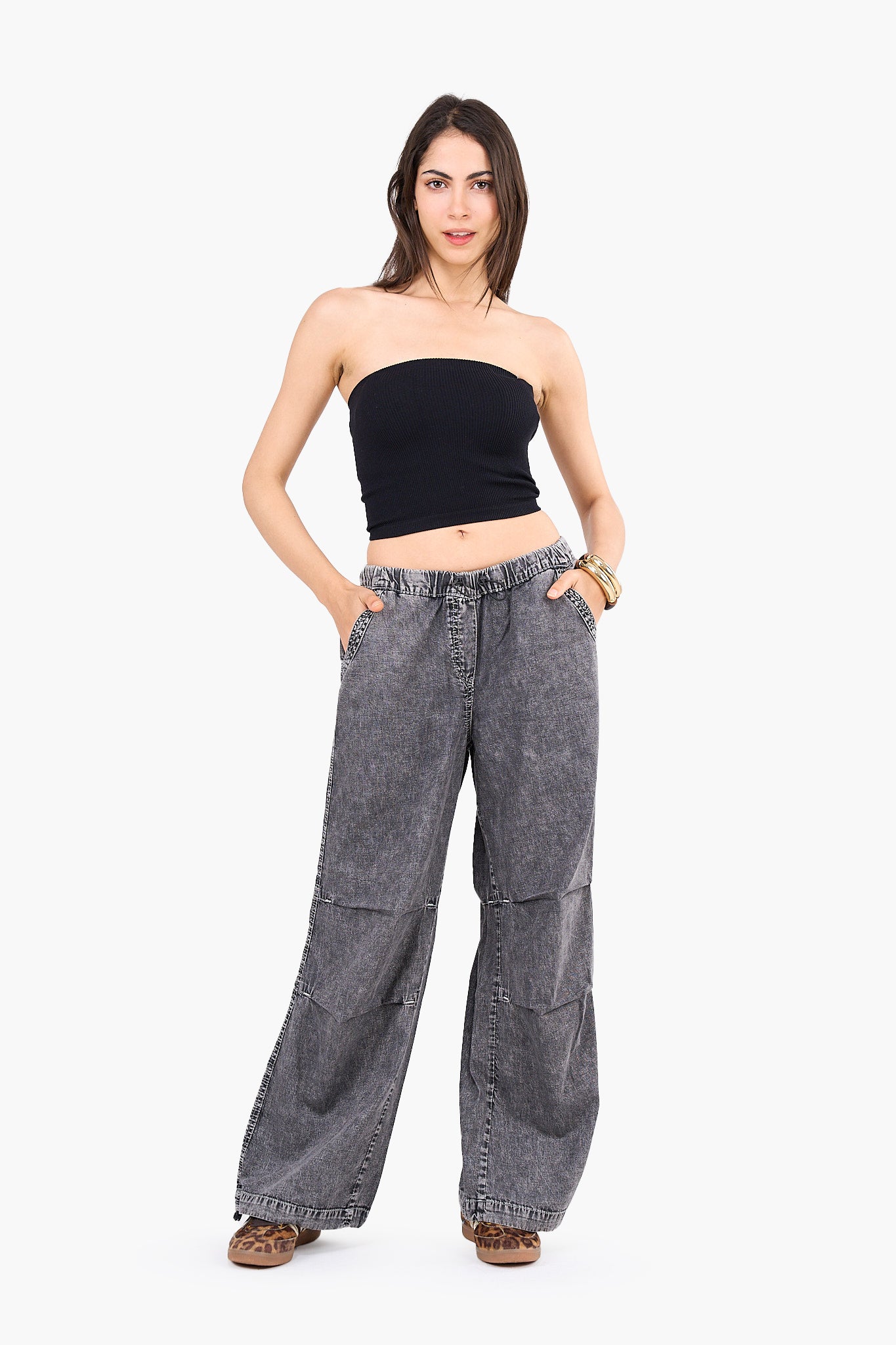 Strapless Cropped Ribbed Top