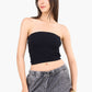 Strapless Cropped Ribbed Top