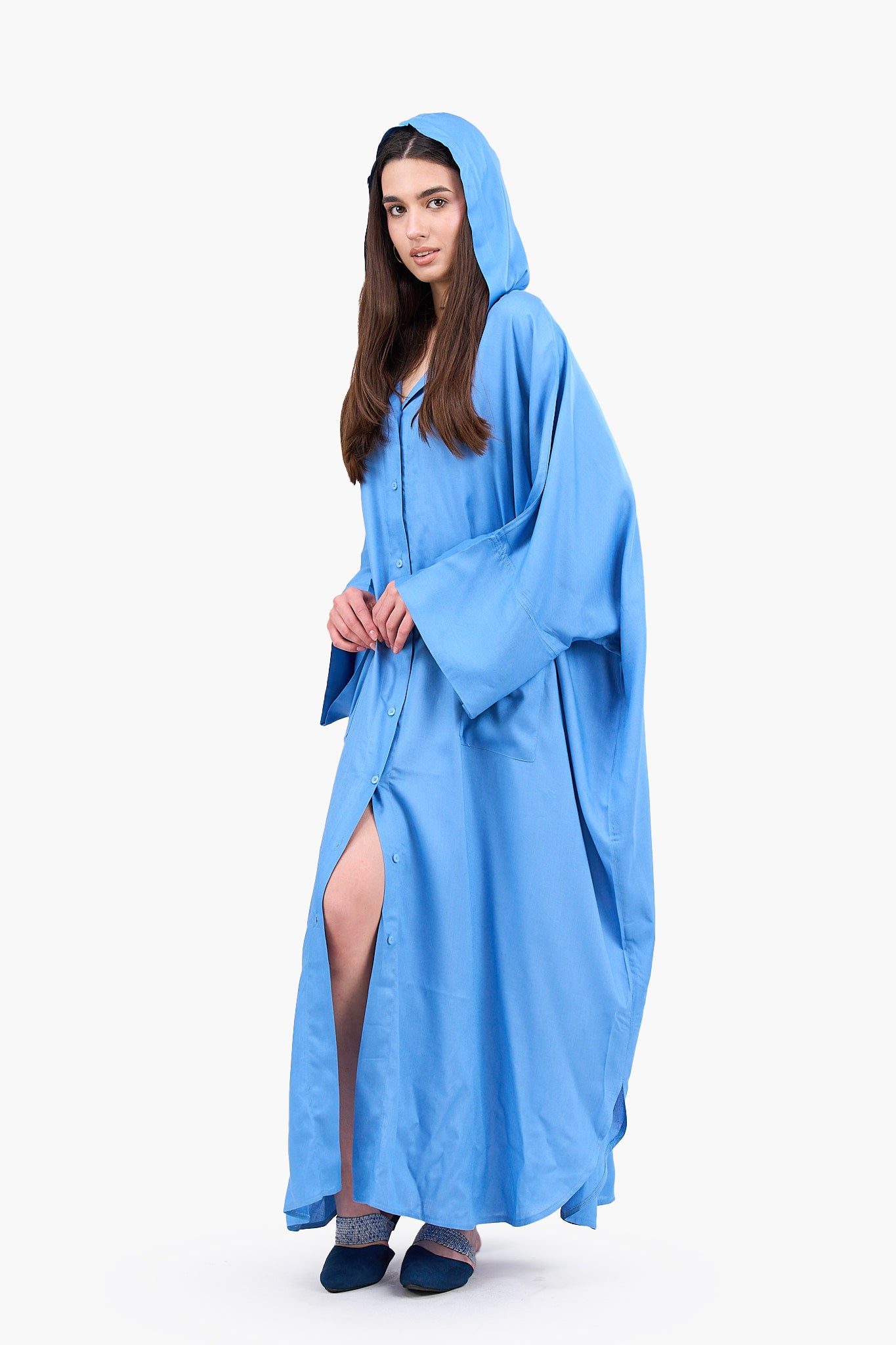 Oversized Hooded Shirt Dress