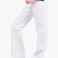Folded Hem White Jeans