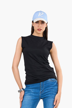 High Neck Sleeveless Top