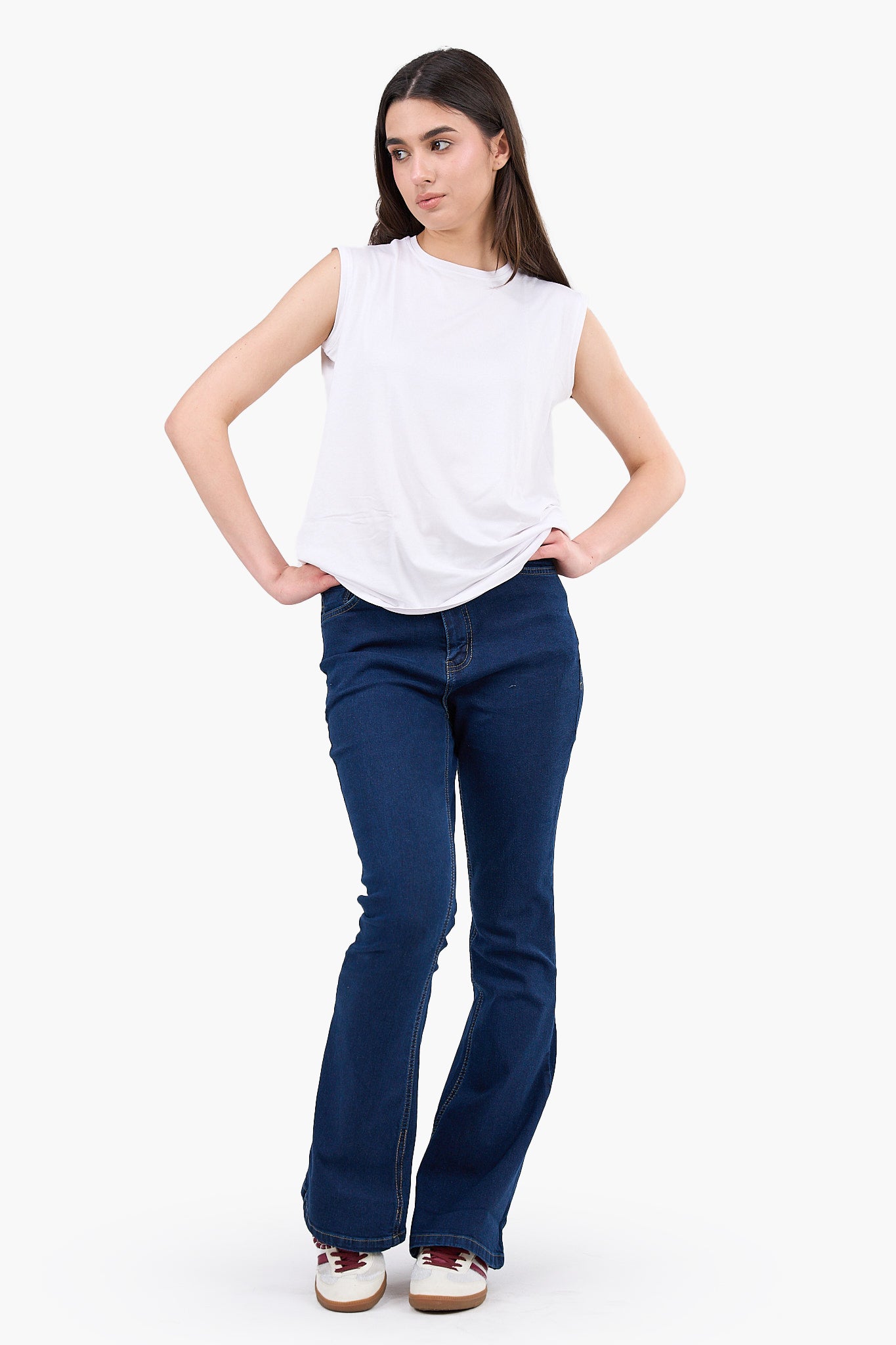 High Waist Flare Cut Jeans