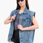 Batwing Cap Sleeve Denim Vest