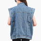 Batwing Cap Sleeve Denim Vest