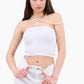 Strapless Cropped Ribbed Top