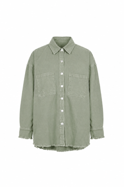 Frayed-Hem Denim Jacket